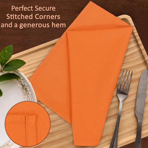 Image of Ruvanti Cloth Napkins Set of 4, 18x18 Inches Napkins Cloth Washable, Soft, Durable, Absorbent, Cotton Blend. Table Dinner Napkins Cloth for Hotel, Lunch, Restaurant, Wedding Parties - Fall