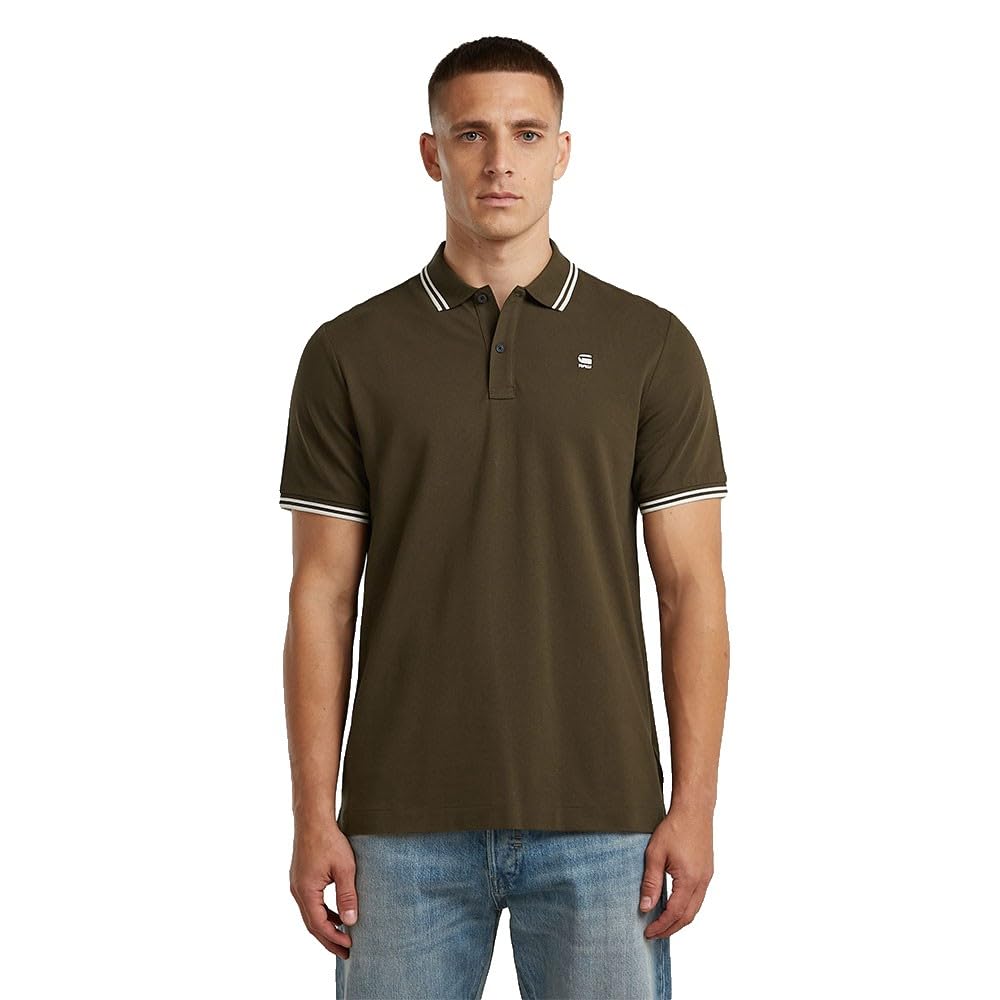 G-STAR Men's Dunda Slim Stripe Polo, Brown (wren D17127-5864-H336), M