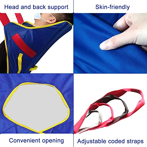 universal patient lift sling size l full body lifts slings with head and back support padded divided leg slings with commode opening 5 handles 6 straps transfer sling for elderly
