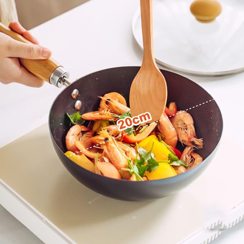 Wok chino sin recubrimiento fondo redondo miniatura 3