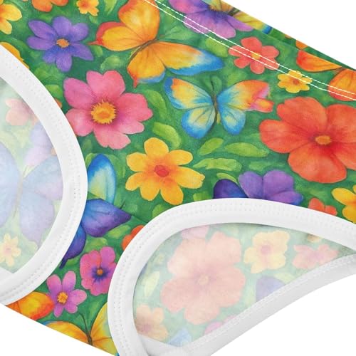 Joisal Colorful Butterflies Flowers Panties Little Girl Toddlers Underwear Floral Cotton Funny Undies Kids Briefs 2t4