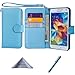 S5 Case, Wisdompro Premium PU Leather 2-in-1 Protective Flip/Folio Wallet Case with Multiple Credit Card/ID Card Holder/Slots and Wrist Lanyard for Samsung Galaxy S5 - Blue