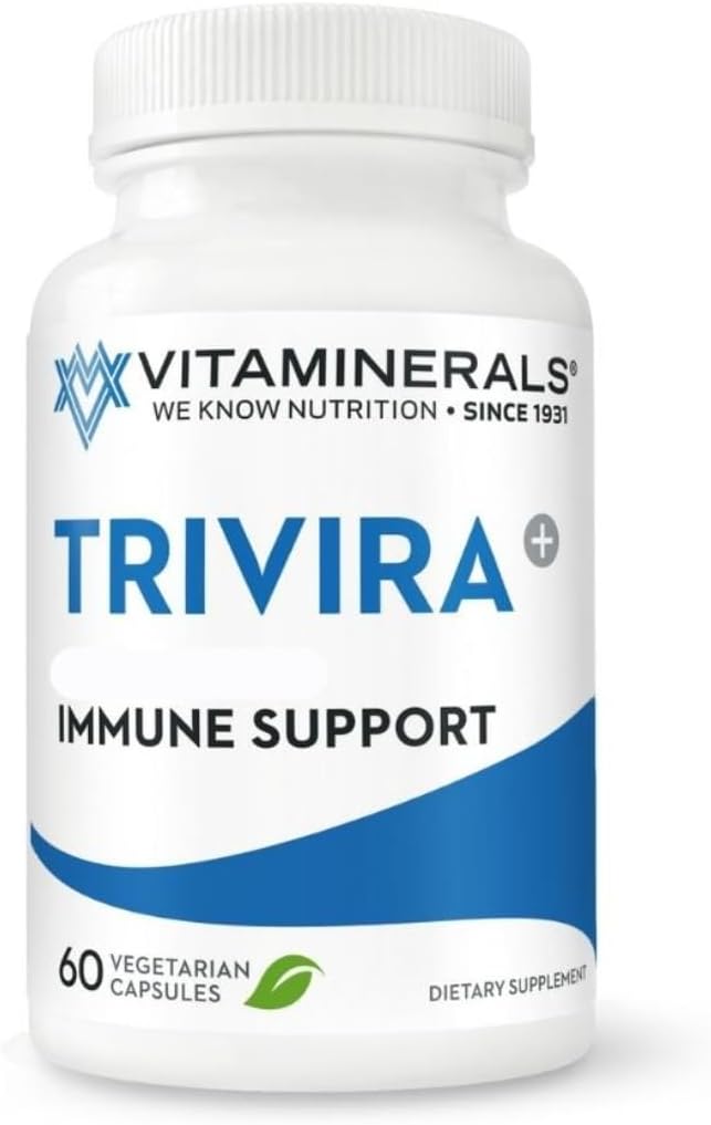 TRIVIRA | Vitamin C | Vitamin D3 | Zinc | Herbs | Prebiotics | 60 Vegetable Capsules