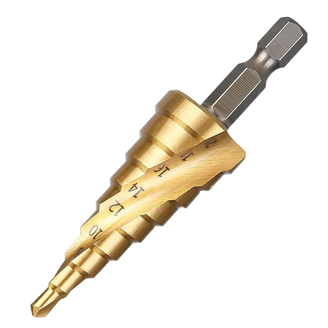Broca Escalonada Para Metal, Broca Cónica HSS Titanio, broca cónica robusta, Broca Conica Para Metal, Vástago Hexagonal, para acero inoxidable, hierro, aluminio, plástico, madera, 4-20mm