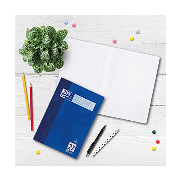 Oxford Schulheft A4, liniert, mit Doppelrand, 32 Blatt, blau, 10 Stück & Touch Collegeblock Duo A4 kariert und liniert… – Bild 6