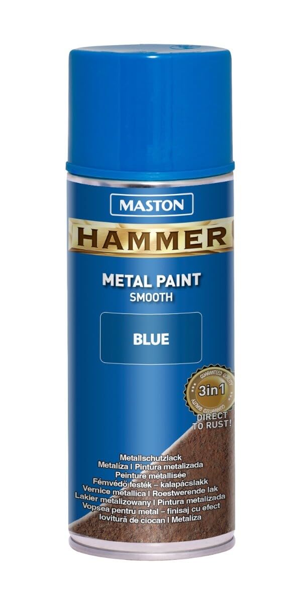Maston Hammer Smooth Metal Spray Paint - Blue - 500ml