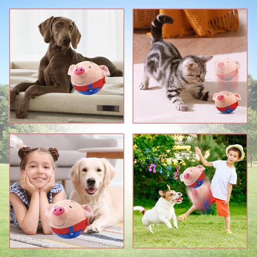 HBSFBH Interaktives Hundespielzeug, Aktives Bewegendes Haustier Plüschspielzeug, Sprechendes Bewegliches Hundespielzeug, Bewegendes Hundespielzeug Ball, für Haustier Hunde IQ Trainingsball