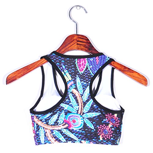 Image of Sister Amy Women's Aerobics Gym Dance Yoga Vest Printed Sports Bra Top Vest