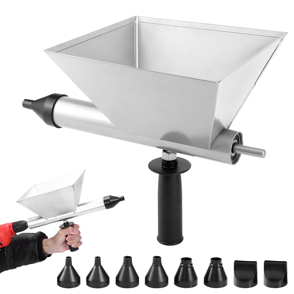 Hovceh Electric Mortar Pointing Grout Gun, Mortar Gun For Pointing Drill, Cement Grouting Machine, Pointing Grouting Machine With 8 Removable Nozzles, Cement Gun For Pointing, Bricks Wall Decoration