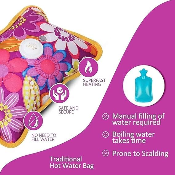 Image of SR Hot Water Bag Heating Pad Electric for Pain Relief Electric Heating Pad for Back Pain (Multicolour)