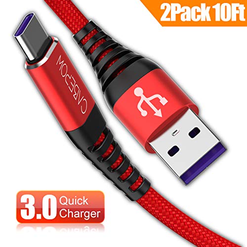 Cabepow 2Pack 10Ft USB Type C Cable, Cabepow 3A Fast Charge Cord Compatible