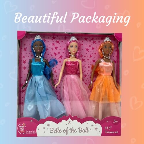 Set de 3 muñecas princesas para niñas de 3 a 12 años miniatura 3
