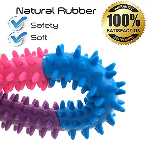 Aduck Small Pet Puppy Dog Chew Toys For Teething And Training Interactive Playing - 4.7 Inch, Soft Natural Rubber Ring Doggie Toys (Random Color) #TOP3
