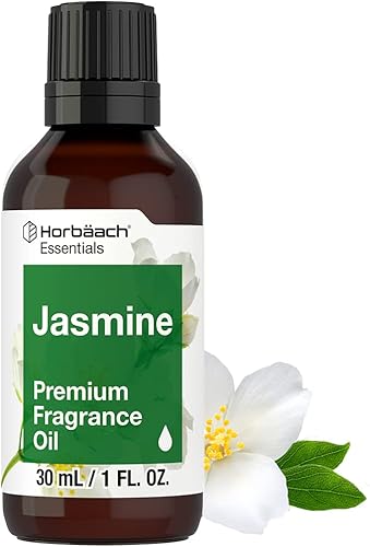 Horbäach Aceite aromático de jazmín, 1 onza líquida, grado premium, para difusores, fabricación de velas y jabón, proyectos de bricolaje y más