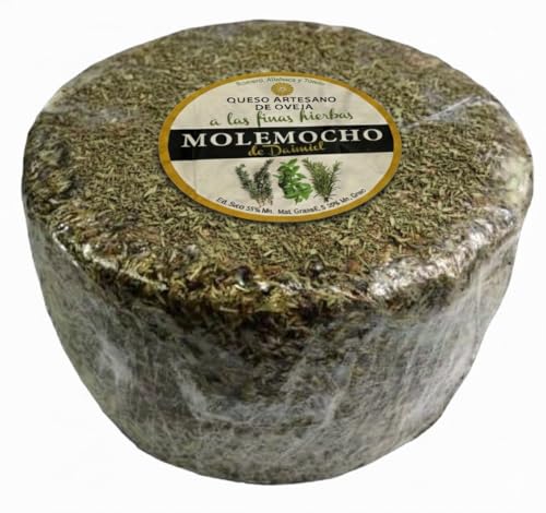 Molemocho Queso Artesano de Oveja con Finas Hierbas, Manchego DOP, Romero y Tomillo, Elaborado en España