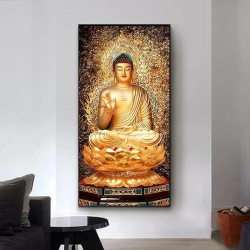 Peintures de bouddha doré pour habiller un grand mur vide avec élégance