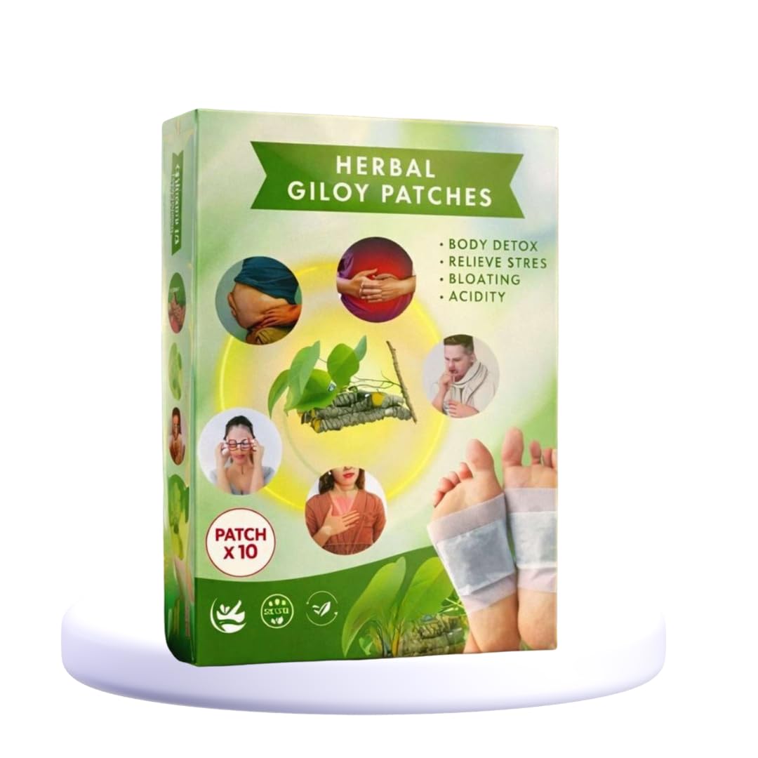 Herbal Giloy Detox Patch for Body | Stress Relief, Bloating & Acidity Support | Natural Foot & Body Cleansing Patches | Ayurvedic Wellness Detox | 20 Patches-image-1