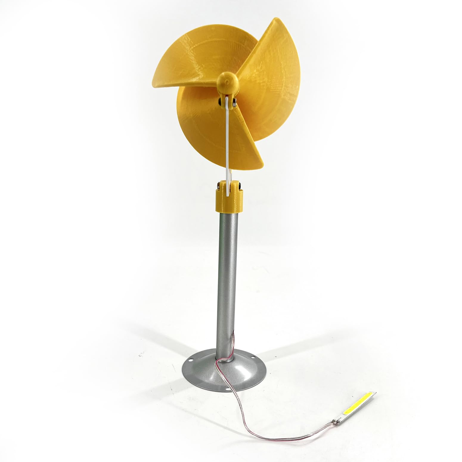 10W Micro Spiral Wind Generator Model 12V Stały generator magnesów DIY żółta turbina wiatrowa Model Breeze Start Generator Światło z diodą LED do badań, nauczania, dekoracji,Yellow