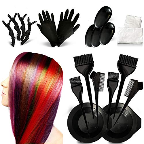 Hair Dye Kit- Dee Banna 20 Pieces Beauty Salon Hair Dye Care Coloring Kit, Hair Tinting Bowl, Dye Brush, Ear Cover, Gloves for DIY Salon Hair Dye Tools Hair Coloring Bleaching Hair Dryers Tools