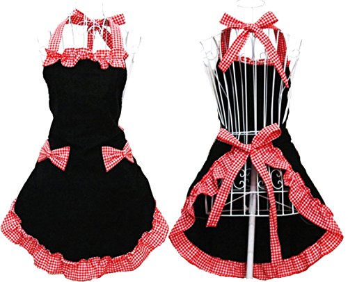 Hyzrz Cute Ladies Girls Retro Apron Dress Kitchen...