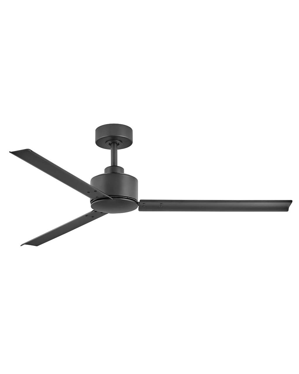 Hinkley Indy 56" Indoor/Outdoor Ceiling Fan - Modern Industrial Propeller Style, 4-Speed Wall Control Unit - Matte Black