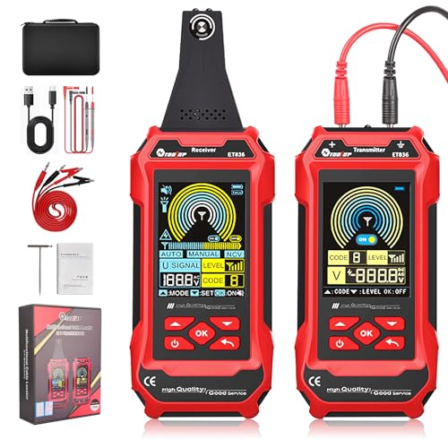 ET836 Kabelsuchgerät zur Kabelbruch Ortung: Professionelles Wand und Unterirdischer Cable Tracker System - Kabelbruch Suchgerät Mähroboter Für Installation und Gartenkabel Multifunctional Line Finder
