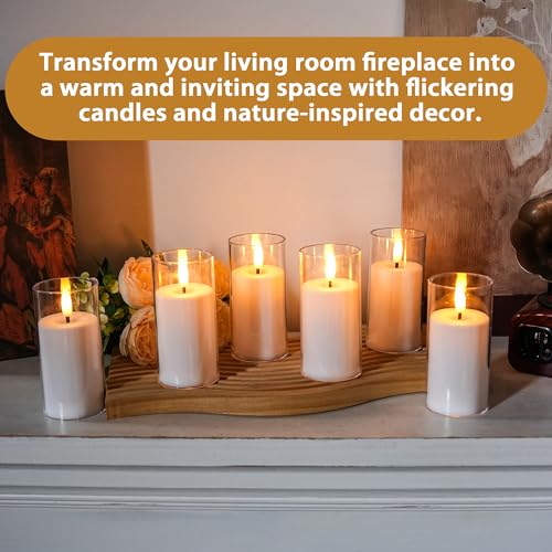 Image of JHY DESIGN Flameless Candles Set 4.5'' High Battery Operated Pillar LED Candles Taper for Home Wedding Party Birthday Decoration(Set of 6)