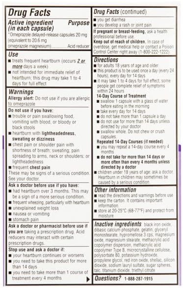 Equate - Omeprazole Magnesium 20.6 mg, Acid Reducer, Delayed Release, 42 Capsules by Equate