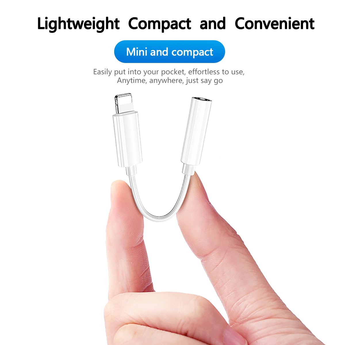 Adattatore Cuffie per Phone MFi Certificato Cavo Aux Audio Dongle Convertitore Compatibile con Phone 14Pro/14/13/12/SE/11/X/XS/8/7 2 Pack