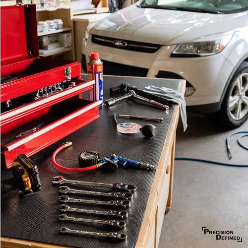 Image of Precision Defined Professional Grade Tool Box Liner, 16 ft x 16 inch, Black | Tool Box Drawer Liner, Shelf Liner Non Slip Mat, Thick Cabinet Shelf Liner, Toolbox Drawer Liner (Pack of 2)