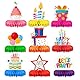 YZROHYI 9 Stück Tischdeko Kindergeburtstag, Bienenwaben Deko Geburtstag, Bunte Happy Birthday Tischdeko Tischaufsatz, Waben Tischdekoration Party, Honeycomb Dekorationen, Geburtstagsdekorationen