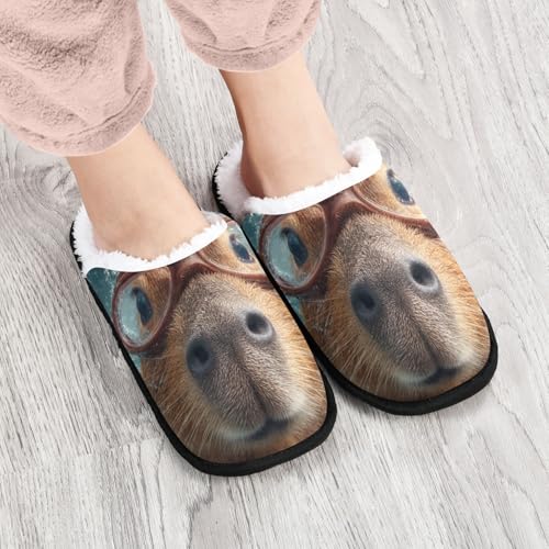 Blue Ocean Capibara Slippers For Women Men Soft Memory Foam Non-Slip Animal Winter Indoor House Shoes Travel Slipper4
