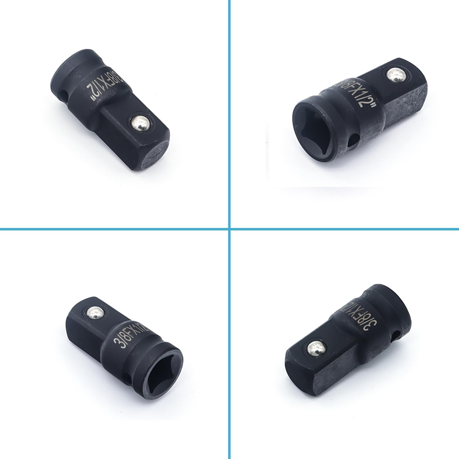 Juttzzei Impact Socket Adapter, 3/8 Inch Drive (F) x 1/2 Inch (M) Socket Adapter - Image 3