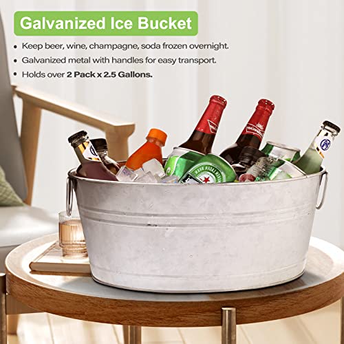 Homkula 2 Pack Galvanized Tub Ice Bucket thumb #3