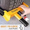 Tevlaphee Wheel Clamp Lock Heavy Duty Anti-Theft, Adjustable Security for Cars, Vans, Motorhomes (Fits 7-11" Tyres), Weatherproof & Vandal-Resistant Design (Black&Yellow) #3