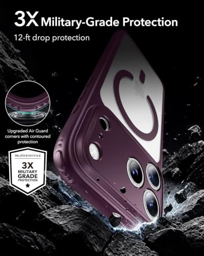 Image of ESR for iPhone 17 Pro Case, Camera Control Cover, Compatible with MagSafe Accessories, TPU, Military-Grade Drop Protection, Shock-Absorbing Air Guard Corners, Hybrid Series, Red