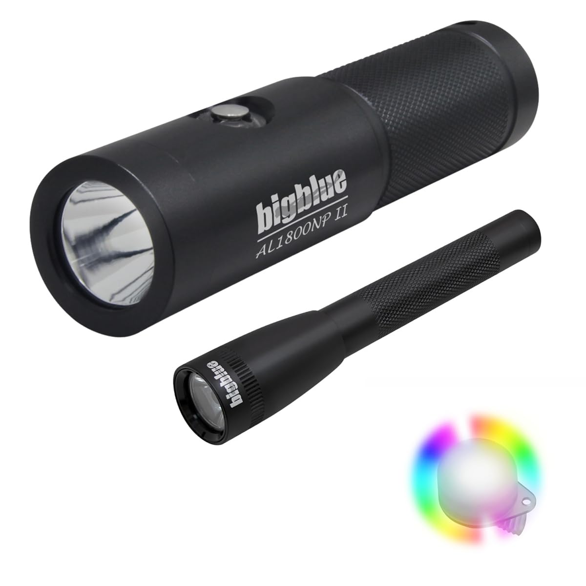Bigblue AL1800NP and AL250 Dive Light Combo Pack with 8-Color Easy Clip
