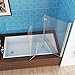 MIQU 100 x 140 cm Badewannen 2 TLG. Faltwand Aufsatz Duschwand Duschabtrennung Nano Glas