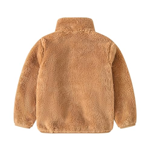Kids Boys Girls Sherpa Fleece Full Zip Jacket Toddler Fuzzy Fleece Sweatshirt Zipper Collar Fall Coat Windproof Jacket2