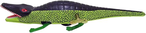 Toyvian Juguete retro de cuerda para niño y niña, juguete de cognición en forma de cocodrilo con diseño realista, decoración del hogar, broma
