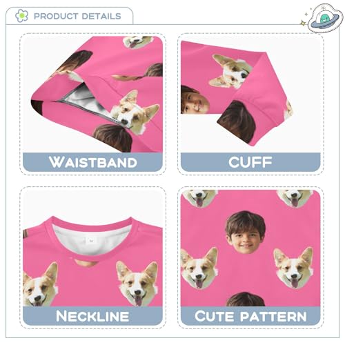 JUNZAN Boy Dog Custom Boys' Fashion Hoodies Sweatshirts Long Sleeve Girls' Crewneck Pullover Winter Warm Shirt 4T Brown3