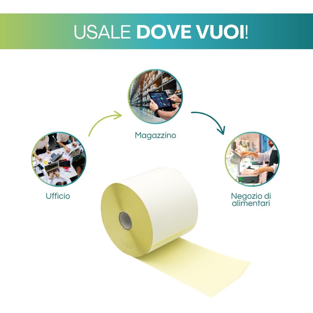 Etichette Termiche Adesive Barcode Fustellate In Rotoli Stampa Diretta Bollini - Foto 13