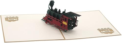 Miniatura 4 de Cute Star Tarjetas de felicitación 3D de tren retro con sobre, regalo para el día del padre, día de Acción de Gracias, cumpleaños, mejor deseo,