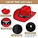 Kalerona Red and Black Cowboy Hats for Men & Women with Western Hat Bands, Ideal for Rodeo Parties, Adjustable Fit