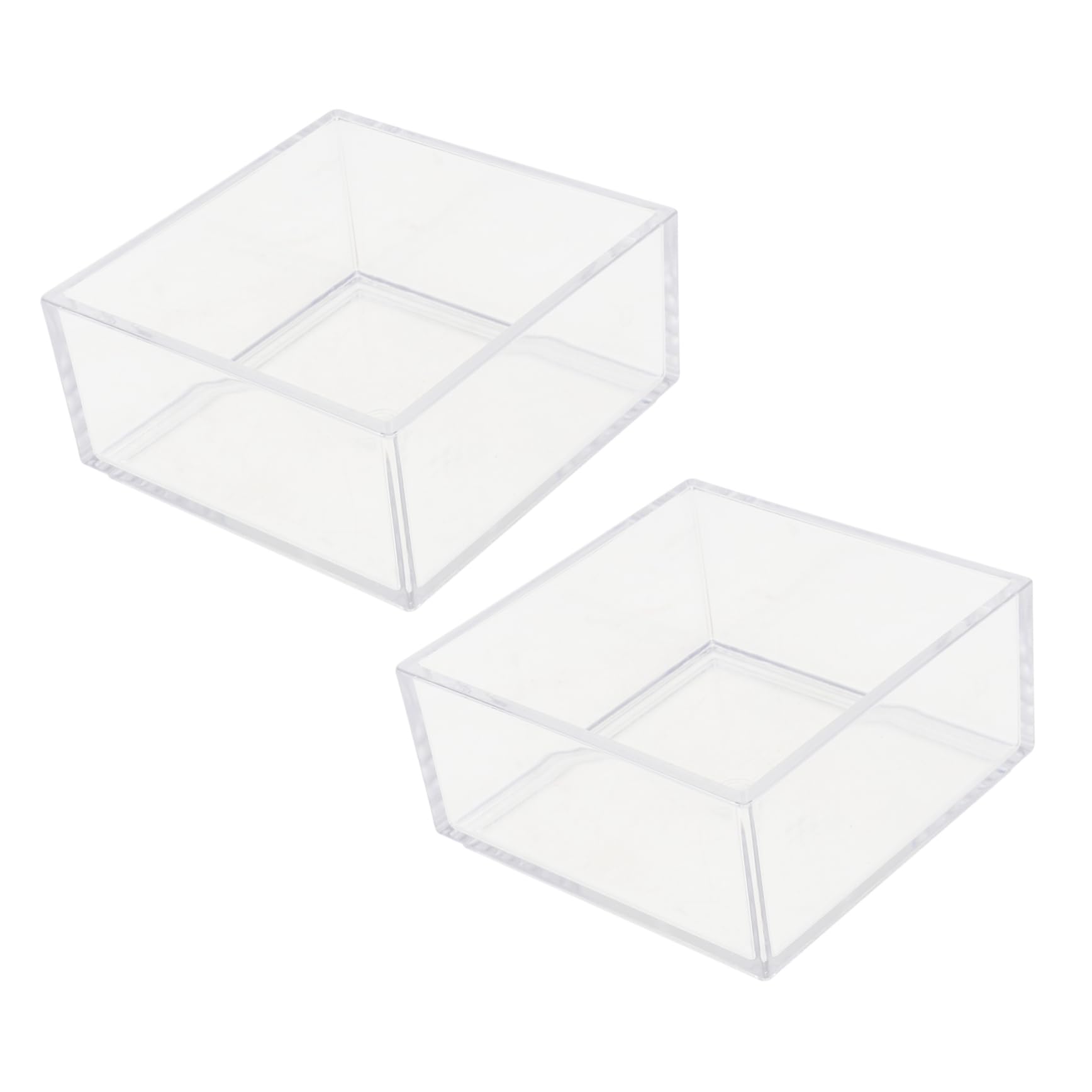 Abaodam 2Pcs Pet Feeder Bowl Durable Transparent Drinking Basin for Reptiles Spiders Lizards Thicken Design Non Slip Present for Creatures