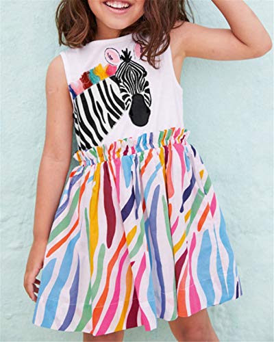 HILEELANG Toddler Girl Cotton Casual Dress Summer Short Sleeve Basic Tunic Playwear Shirt Dresses3
