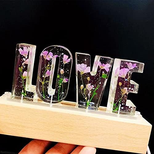 Letras de resina personalizadas hechas a mano con letras de flores, lámpara de letras con nombre personalizado, decoración del hogar, regalo para