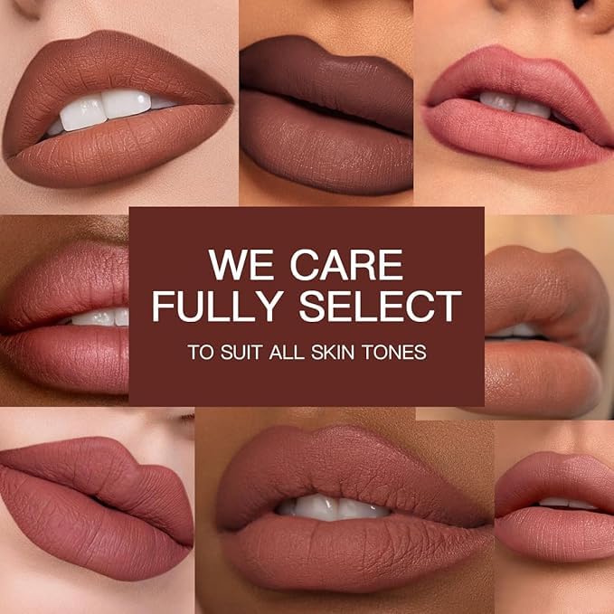 Miniatura 6 de USHAS Juego combinado de lápiz labial y delineador de labios 2 en 1, impermeable, mate, para mujer, juego de delineadores de labios de larga