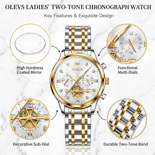 Image of OLEVS Watch Women Silver Watches for Women Luxury for Small Wrists Dress Stainless Steel Women's Wrist Watches Easy to Read Reloj para Mujer Black /Blue /Gold /Green /Pink /Purple