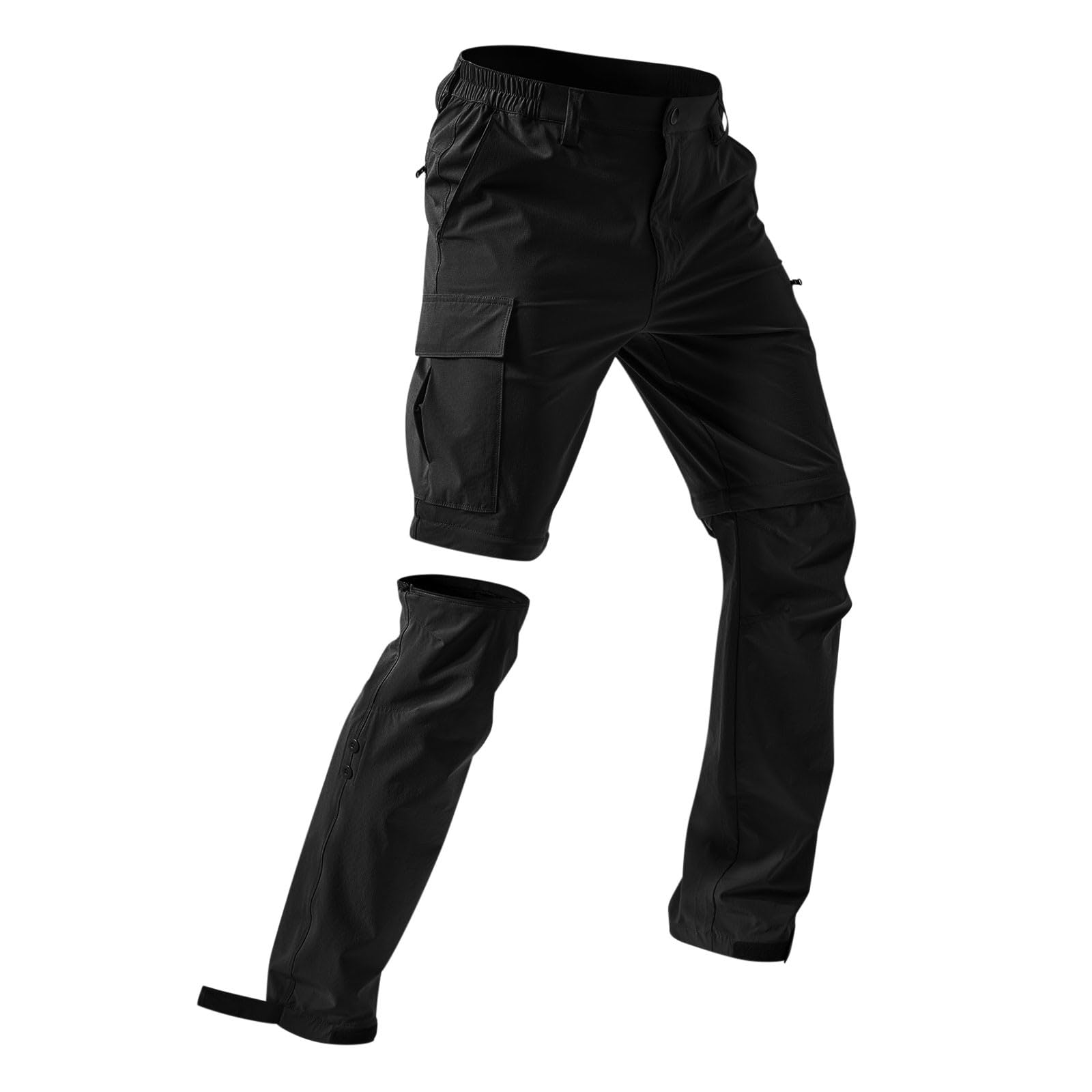 Pantaloni da trekking da uomo, con zip off, pantaloni cargo da uomo, lunghi 2 in 1, da trekking, con tasche multiple, funzionali, ad asciugatura rapida, per il tempo libero
